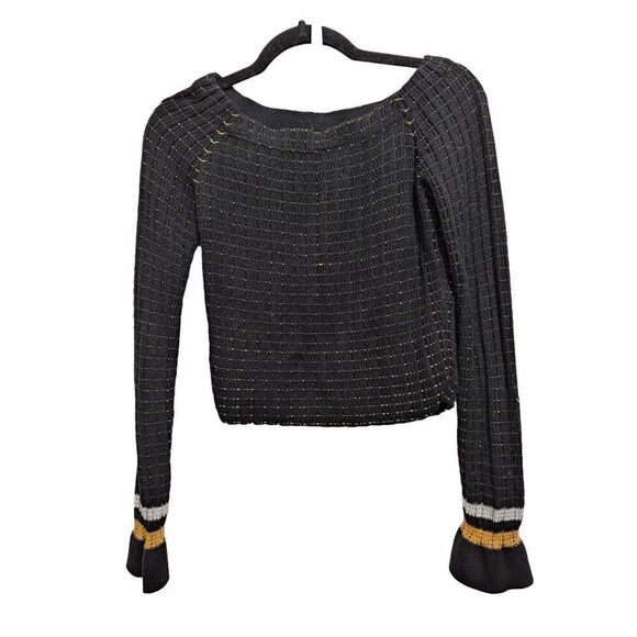 3.1 Philip Lim off the shoulder stripe trim sweater Small - Picture 3 of 6